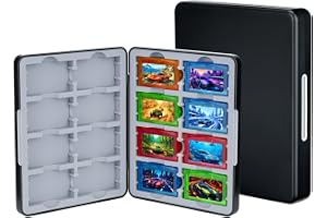 Mcbazel 16 Fack GBA Spelfodral för Game Boy Advance, Svart – Bärbar Förvaringslåda för Retrospel med Mjuk Silikoninsats & Magnetisk Stängning (Ej för GB/GBC-spel)