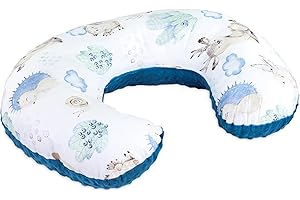 ‎TOTSY BABY Totsy Baby Stillkissen klein Minky 130 x 45 cm - Stillhörnchen kleines Still Kissen Nursing Breastfeeding Pillow für unterwegs Igel Blau