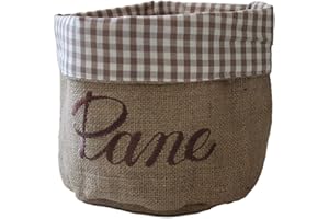 RICAMI FIORENTINI BALDI RICAMI FIORENTINI CESTINO PORTA PANE IN COTONE E JUTA, CON RICAMO. PRODOTTO ARTIGIANALE TOSCANO DI ALTA QUALITA' (marrone moka)