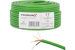 PREMIUM X PremiumX Câble BUS EIB J-Y(ST) Yh 2 x 2 x 0,8 Eca 50 m Câble de télécommunication, câble de données, câble de données, vert