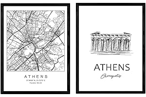 Nacnic manifesti Confezione Atene - Acropoli. Fogli con i monumenti delle Città. Formato A4
