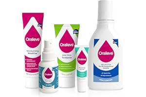 Oralieve Dry Mouth Relief Starter Kit (Includes Moisturising Dry Mouth Gel 50ml, Moisturising Spray 50ml, Ultra Mild Toothpaste 75ml, Alcohol-Free Mouthwash 500ml & Nourishing Lip Care 10ml)