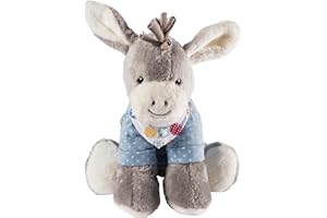 Sterntaler Spieluhr M Esel Emmi – Babyspieluhr aus Flausch & Jersey - Kuscheltier waschbar mit entnehmbarem Spielwerk, Melodie „La Le Lu“ – Einschlafhilfe ab Geburt - zuhause & unterwegs – 20x20x9 cm