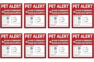 Puco Haustier-Warnaufkleber, Warnetiketten, wasserdicht und langlebig, Aufkleber für Hunde und Katzen, für Brandschutz, Notfall, Haustier-Warnaufkleber, Papier