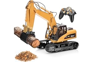 Top Race Excavatrice de commande à distance de la fourchette RC de 15 canaux, fourchette en métal de tracteur de grappin de construction. TR-215