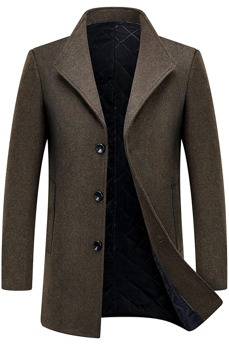 BOSS Herren Grau Kaschmir Wolle Smart Business Erbse Overcoat 