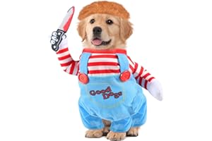 TUNDWHITE Costume di Halloween per cani, abbigliamento per animali domestici, cosplay, tuta per animali domestici, costume divertente per cani, coltello per cani (M)