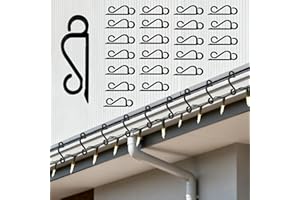 Isisyu Dachrinnenhaken für Lichterketten, 60 Stück Rutschfeste Weihnacht Licht Clips mit Wiederverwendbar, Wetterfest, Kunststoff Halterung Haken für Weihnachtsbeleuchtung, Lichtvorhang