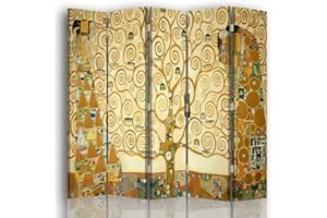 Legendarte - Biombo El Árbol De La Vida - Gustav Klimt - Separador de Ambientes para Interiores cm. 180x170 (5 x)