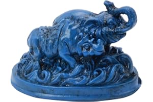 juanxian Feng Shui niebieski słoń i nosorożec dla ochrony + bezpłatna czerwona bransoletka Mxsabrina C1008, 9,7 x 6,9 x 6,6 cm