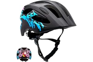‎CRAZY SAFETY Crazy Safety Cool Kinder Fahrradhelm | Fahrradhelm für Kinder von 6-12 Jahren für Fahrrad, Skateboard, Mountainbike, Skates, USB wiederaufladbares Rücklicht