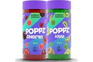 ‎BUBBLEMANIA BubbleMania POPPZ® Bubble Tea Perlen | Boba Tapioka Perlen | Fruchtperlen (2er Pack Kiwi, Cherry)