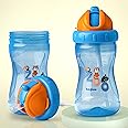 BAYBEE Zoo 340ML Sipper Bottle for Kids, BPA Free Anti-Spill Sippy Bottle | Training Sippy Cup, Baby Bottle Sipper | Sipper Bottle for Kids Infants & Toddlers 6 Months to 3 Years Boys Girls (Blue)