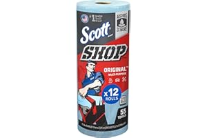 SCOTT SHOP ORIGINAL Scott Shop Towels Original 75147 - Heavy Duty Blue Towels - 12 Packs of 1 Blue Roll x 55 Disposable Paper Towels (660 Paper Towels Total)
