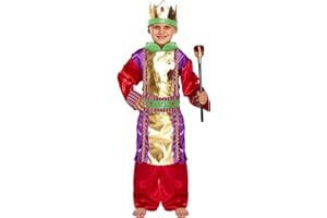 HENBRANDT Children’s Christmas King Costume Three Kings Wise Man Xmas Fancy Dress Outfit Nativity Play Pantomime Christmas Fancy Dress for Boys