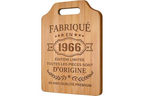Giftasy 60 Ans Anniversaire Homme, Cadeau Homme 60 Ans - Planche à Découper en Bambou Gravée, Cadeau 60 Ans Hommes, Idee 60 Ans Anniversaire Hommes pour Amis, Collègues, Famille