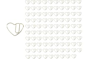 NIEJGAY 100 PièCes Amour Coeur en de Petits Trombones Agrafes de pour L'éCole de Bureau Trombones en MéTal D'Or