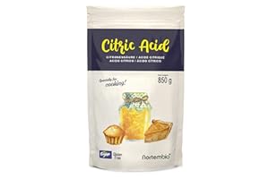Nortembio Acide Citrique Anhydre 850 g. Qualité Alimentaire, 100% Pur. Acidulant et Conservateur pour la Cuisine et la Confiserie. E-Book avec Recettes Inclus.