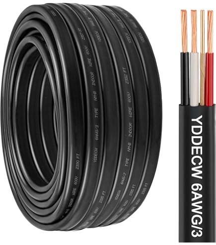 25ft 12/3 12 AWG Portable Power Cable (3 Conductor) - SJOOW 300V 12 Gauge Electric Wire For Motor Leads, Portable Lights, Battery Chargers And Machinery - 3 Conductor - 25 Feet Electrical Cord