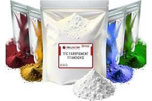 TFC TROLL FACTORY TFC - Pigmento di colore bianco ossido – Polvere pigmentata ad alta copertura per colate in rilievo come xyrarock, gesso, resina epossidica e cemento, opaco, resistente alla luce e alle intemperie, 1