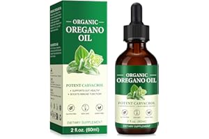 BIBONSE Organic Oregano Oil 60ml, Wild Oil of Oregano Carvacrol Essential Oils Liquid Drops Herbal Supplement with Virgin Olive Oils for Immune Support & Digestive Support | Non-GMO, 100% Natural Ingredients