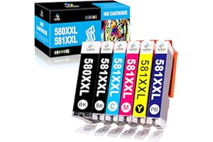 LeciRoba 580XXL 581XXL do Canon 580 & 581 wkłady atramentowe i 580xxl 581xxl do Canon PGI-580 xxl CLI-581 XXL, do Canon TR7500 TR8500 TS6100 TS6200 TS6300 TS700 TS8200 TS8200 TS880 350 TSS Drukarki