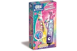 Clementoni Idea - Create Your Highlighters: Trendy Animals, Personalised Highlighter Lab, Creative Set for Children Aged 6+ with 2 Personalised Highlighters with Accessories, 18874