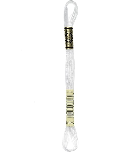 DMC Cono Filato Da Ricamo 6 Capi - 100% Cotone - 100 G, Circa 411 M - Colore Bianco - Per Punto Croce E Ricamo A Mano - 2