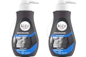 Veet Men Crème Dépilatoire Homme - Peaux Sensibles - 400 ml - Lot de 2