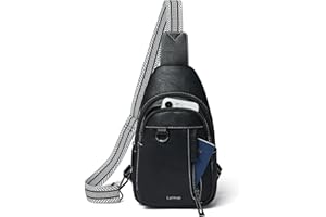 LATMAP Bolso Bandolera Mujer, Mujer Bolsa de Pecho Mochila Antirrobo Sling Bolsa Elegante PU Cuero Mochila Pecho Pequeña Mujer para Viaje Senderismo,Gris