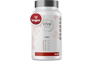‎CYB COMPLETE YOUR BODY CYB zinc tablets, 25 mg pure high-dose zinc, vegan, 1 x 365 tablets