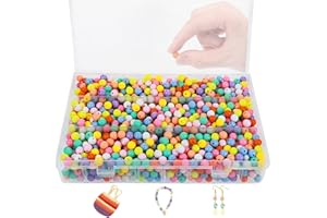 xianzhanEU 1500 perline colorate da infilare, 8 mm, rotonde, per bracciali, gioielli, fai da te