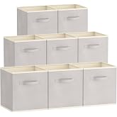 Lifewit Set of 8 Foldable Storage Bins, Fabric Storage Baskets, Storage Boxes with Handles, Organizers for Clothes, Toys, 26.