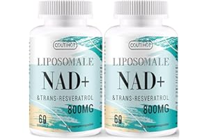 COUTIHOT Supplément liposomal de NAD+ avec trans-resvératrol 800mg par portion - Absorption élevée - 60 capsules molles végétales - Anti-âge, soutien cognitif & énergétique (2PACK)