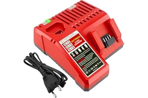 ADVTRONICS 3A 12V-18V Cargador de batería de Repuesto para Milwaukee M18 M12. Cargador de batería para Milwaukee M12 M18 48-59-1806 48-59-1840 2710-20 48-11-244 M12B2 M12B4