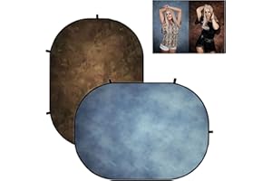 Kate Walimex Falthintergrund1,5x2m Faltbarer Hintergrund Hellblau/Dunkelbrauner Hintergrund