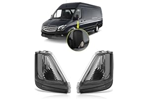 TangMiGe Blinker für Mercedes Benz MB Sprinter 906 06/2006-01/2018, 907/910 02/2018-up; Volkswagen VW Crafter 30-50 (2E) 2006-2016, 1 Paar Smoke, Spiegel Blinker Seitenblinker Blinkleuchte