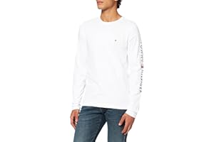 Tommy Hilfiger Camiseta de Manga Larga Hombre Tommy Logo Long Sleeve Tee con Cuello Redondo Slim Fit