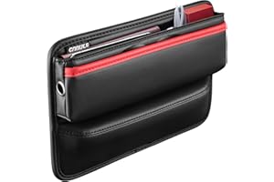 SONGERDUO Car Seat Gap Filler Organiser,Car Seat Storage Gap Filler,Car Console Side Pocket,PU Car Seat Gap Organizer,Car Organizer Front Seat Gap Filler,Car Organizer Seat for Cellphones,Wallets,Sunglasses