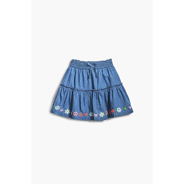 Fldy Falda Vaquera Para Niña Corta Vaquera Minifalda A Líneas Cintura Elástica Denim Casual Falda Verano Cintura Alta, Azul, 122-128