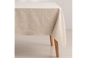 GAMUSI Mantel Antimanchas geométrico Line Lino 140x180 cm