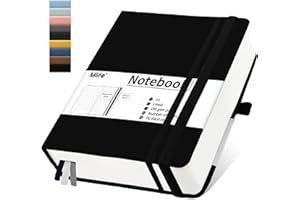 Mlife A4 Notebook foderato, 360 pagine numerate di spessore College Ruled Notebook, 100Gsm Premium carta spessa, tasca interna, PU copertina rigida Journal, diari giornalieri per uomini donne (Nero)