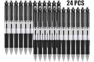 ARIEL-GXR Bolígrafos Retráctiles,GXR Bolígrafos de Tinta de Gel Negro 24 Bolígrafos de Gel Antideslizantes Punta de Bala de Tinta de Secado Rápido para Oficina/Examen/Letrero/Hogar-(0.5mm)