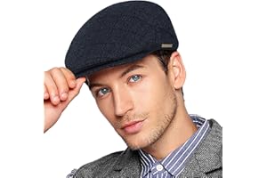 Wantonfy Gorras De Hombre Boina Plana Tweed Otoño e Invierno Gorra Gatsby Newsboy Estilo Retro Driving Cap Sombrero con Orejeras Ajustables