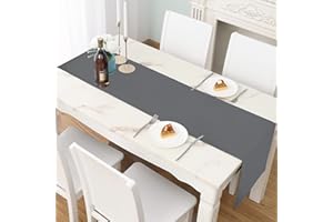 LivinEase Elevate Your Table Decor: Premium Charcoal Table Runner Collection - Luxurious Cotton & Linen Blends - Perfect for Every Occasion! (42 x 230 cm)