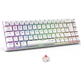 The G-Lab Keyz Titanium WL - Wireless Keyboard 65% White QWERTY ES | Wireless, Format 65%, Red Switch, RGB 100% Customizable,