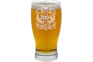 ALWAYS LOOKING GOOD Verre à bière gravé pour 18e anniversaire pour homme - Vintage 2004 Aged to Perfection - Cadeau pour les enfants de 18 ans - Verre à bière en forme de tulipe