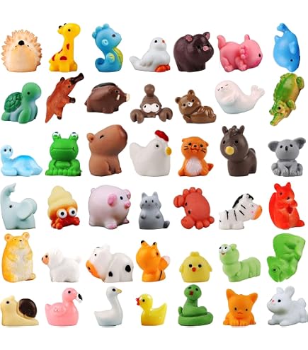 Lot De 130 Mini Animaux Lumineux En Résine Pour Cacher Des Figurines Miniatures Phosphorescentes