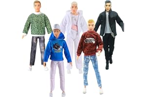 Walenbily Set di vestiti per bambole da 30 cm, 5 pantaloni, 5 paia di scarpe, 1 cappello, 2 gilet, 3 biancheria intima, 2 giacca, 1 borsa adatta per bambola Ken da 11,5 pollici regalo di Natale