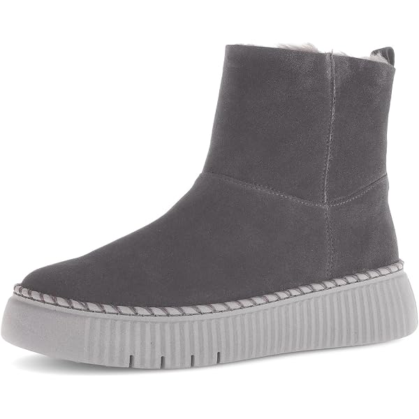 Gabor Damen Stiefeletten Aus Rauleder Mit Lammfell-Futter – Flacher Absatz, Reißverschluss